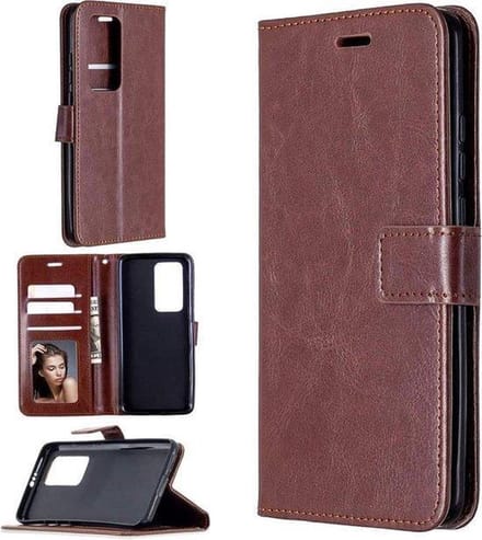 Bookcase Geschikt voor: Oppo Find X3 Lite - Bruin - portemonnee hoesje