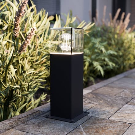Lucande - Sokkellamp - 1licht - Aluminium, kunststof - H: 30 cm - E27 - grafietgrijs
