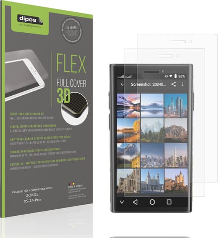 dipos FLEX – 2x Matte Screenprotector geschikt voor ZOKOE XS-24-Pro | Volledige Schermbescherming | Case-Friendly