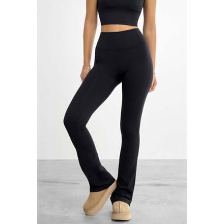 FAMME Zachte uitlopende broek Black L