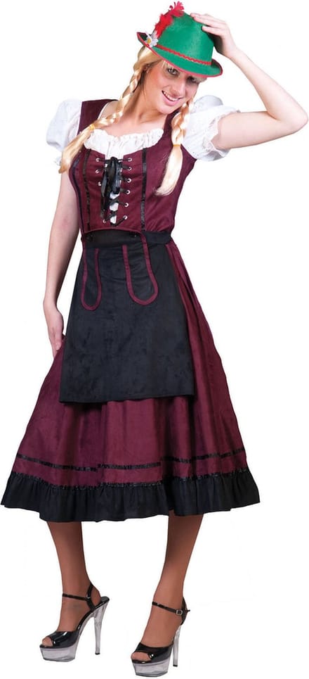 "Bordeaux Beierse kostuum voor vrouwen - Verkleedkleding - Small"