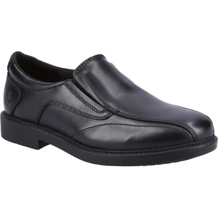 Hush Puppies Toby SNR Leer Jongens Zwarte Loafers