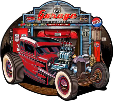 Clayre & Eef Tekstbord 50x43 cm Rood IJzer Auto