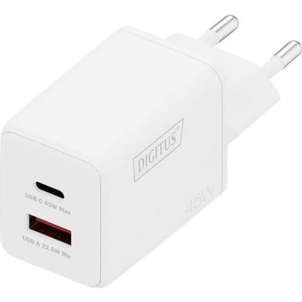 Digitus DA-10302 USB-oplader 45 W 1x USB-A, 1x USB-C Wit