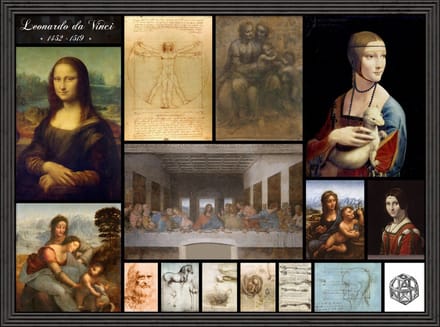 Grafika puzzel Leonardo da Vinci collage - kunst legpuzzel 2000 stukjes.