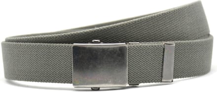 Timbelt Canvas elastische riem - grijs - metalen schuifgesp - koppelriem - lengte 110 cm