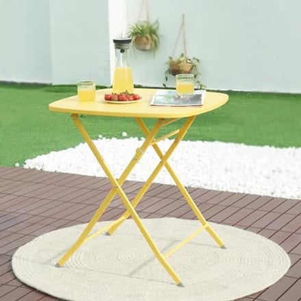 Opvouwbare Tuin tafel 71x70x70 cm - Geel