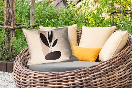 Buitenkussens - Tuin - Plant - Beige - Japandi - 50x30 cm