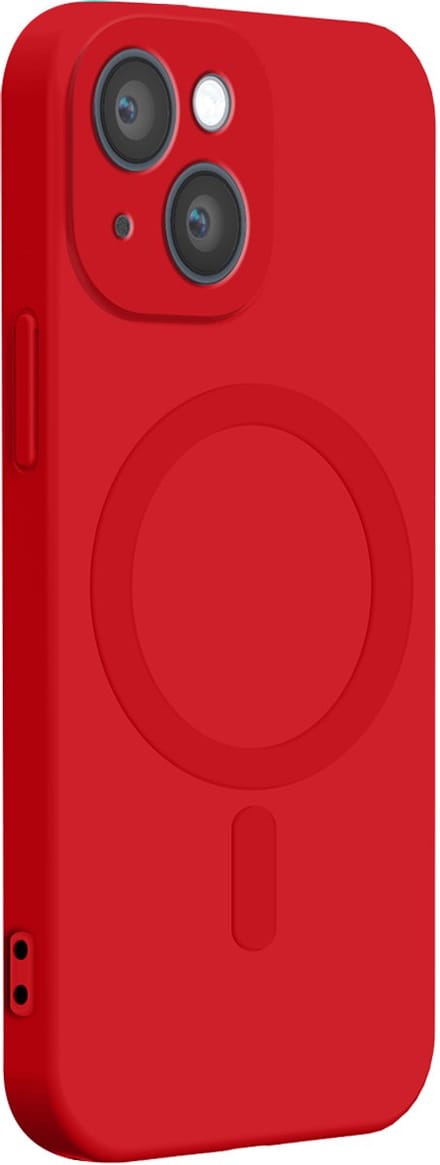 Bigben Connected, Hoesje geschikt voor iPhone 14 Plus - Siliconen MagSafe Compatibel, Rood