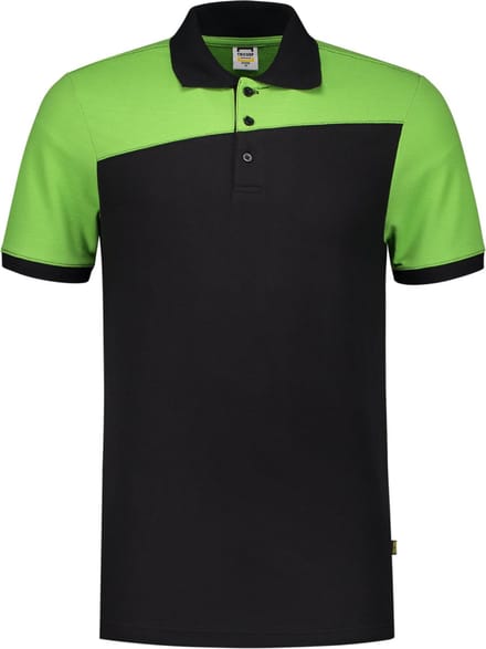 Tricorp 202006 Poloshirt Bicolor Naden - Zwart/Limoen - 7XL