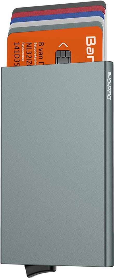 Pasjeshouder mannen & vrouwen - Kaarthouder Pasjes - Pasjeshouder Uitschuifbaar - Creditcardhouder - RFID Pasjeshouder Aluminium - Grijs/Space Grey