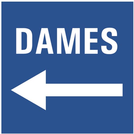 WC deur sticker dames links 150 x 150 mm