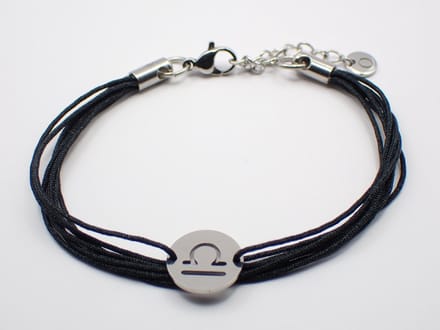 Colure® armband sterrenbeeld Weegschaal zwart koord