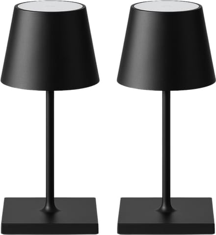 2 Stuks - Oplaadbare Tafellamp - Dimbaar - Bureaulamp - 26CM - Zwart