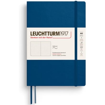 Leuchtturm1917 notitieboekje, softcover, medium a5, dotted, indigo
