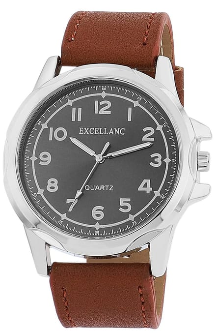 EXCELLANC Herenhorloge lederimitatie Mineralglas