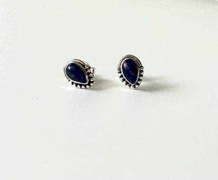 Lapis lazuli edelsteen oorbellen echt zilver