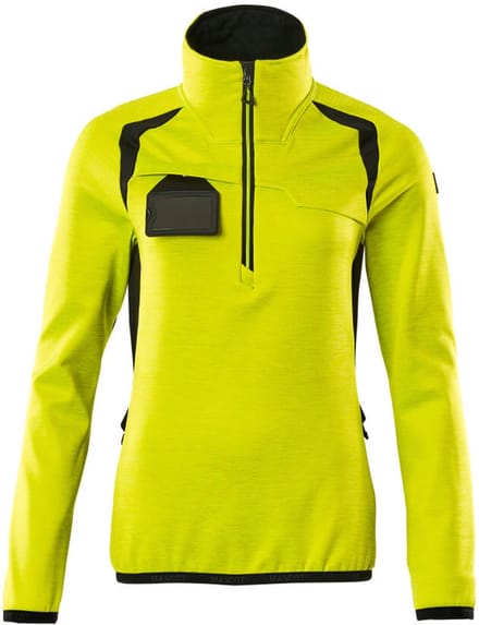 Mascot Accelerate Safe Fleecetrui met korte rits 19353-316 - Hi-Vis geel/zwart - M