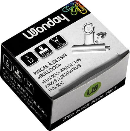 Wonday papierklem/brievenklem van metaal, kleur: nickel, (B)60 mm, 12 st.