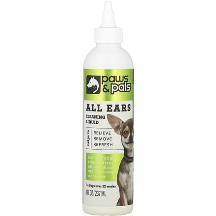 Paws & Pals, solution nettoyante pour oreille entière, 8 fl oz (237ml) white