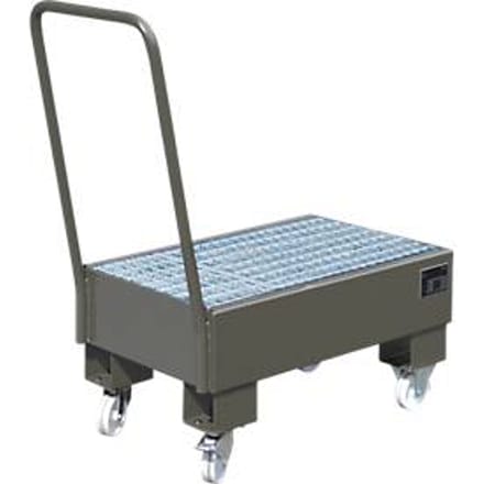 Lekbak, Type AW60-1 SR, verrijdbaar, grijs RAL7005