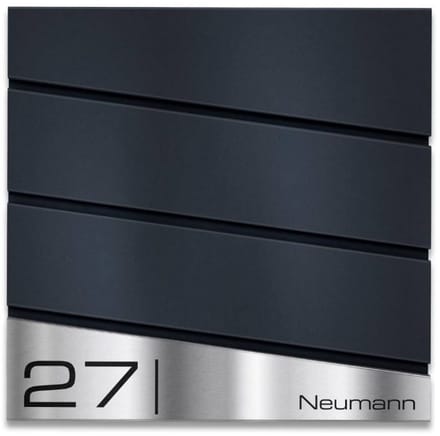 BR6 Brievenbus antraciet met naam en huisnummer 37x37x8.5cm