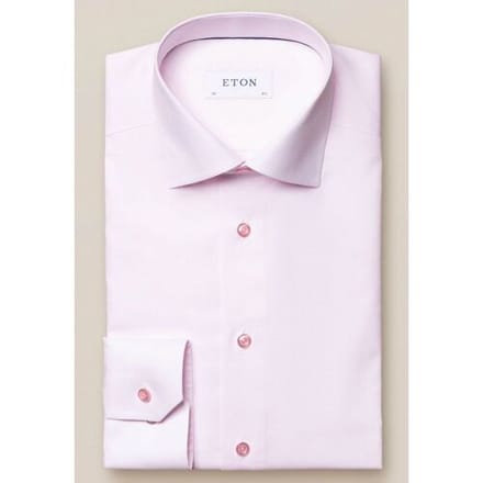 Katoenen Eton contemporary fit overhemd roze