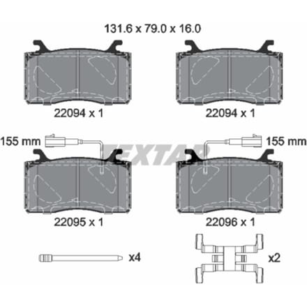 Remblokset TEXTAR 2209401, voor