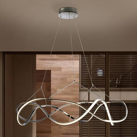 Schuller Valencia Hanglamp Molly, dimbaar, Ø 100 cm, chroom
