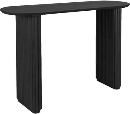 sweeek - Ovale sidetable van rubberhout met eikenfineer - gabrielle