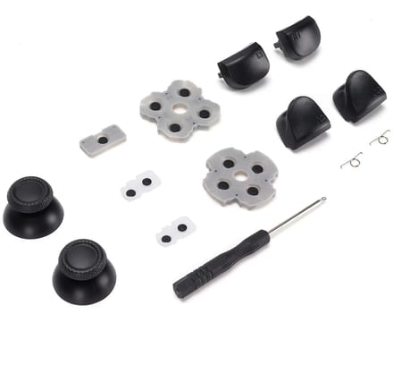 Allecto - Controller-vervangingsset - Vervangende Knoppen - Inclusief Schroevendraaier - Rubberen Kussentjes - Voor Game Controllers