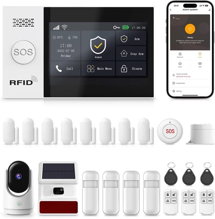 Draadloos 4G Alarmsysteem Huis met Touchscreen, Wifi en 1080p Bewakingscamera