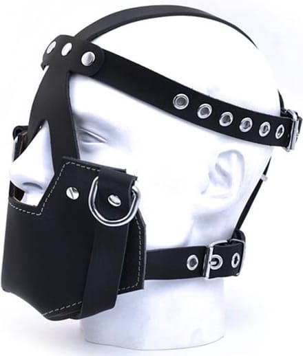 Mister b leren muilkorf masker