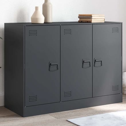 vidaXL - Dressoir - 99x39x73 - cm - staal - antracietkleurig