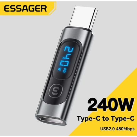 Essager USB C 3.0 OTG Adapter Type C naar USB Type C PD 240W Digitale Display Data Adapter 100W voor Macbook Pro Air Samsung