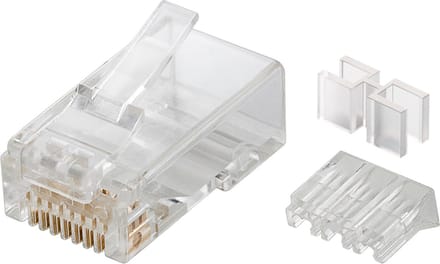 Goobay RJ45-netwerkstekker CAT 6a voor ronde kabel met twee draadinvoerhulpen