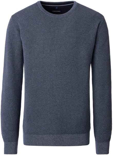 Casa Moda Effen Heren Trui Katoen Met Ronde Hals - M