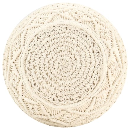 vidaXL - Poef - macramé - handgemaakt - 45x30 - cm - katoen