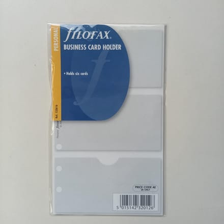 FILOFAX NAVULLING PERSONAL BUSINESS CARD HOLDER 6 KAARTEN