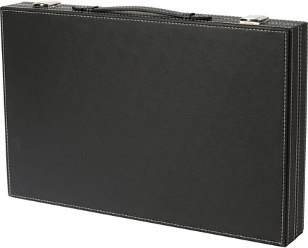 Backgammon spel - Denkspel - Strategisch Spel - Ingelegd Vilt - 38 x 24 cm - Zwart