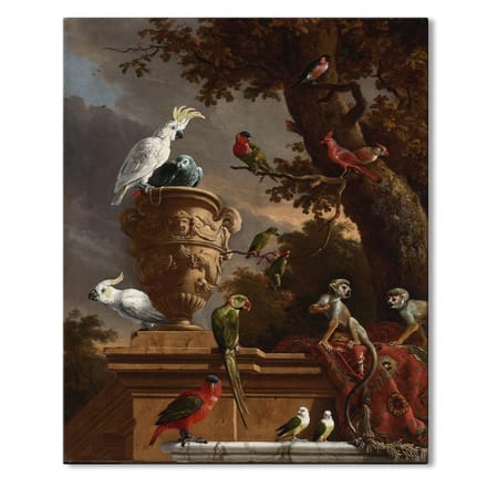 Canvas Schilderij - De Menagerie - Melchior d'Hondecoeter - 70x100 cm