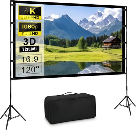 RUX® Projectiescherm - Beamer Scherm - Projectiescherm Met Statief - Beamer Projector - Zwart - 1cm x 265cm x 150cm