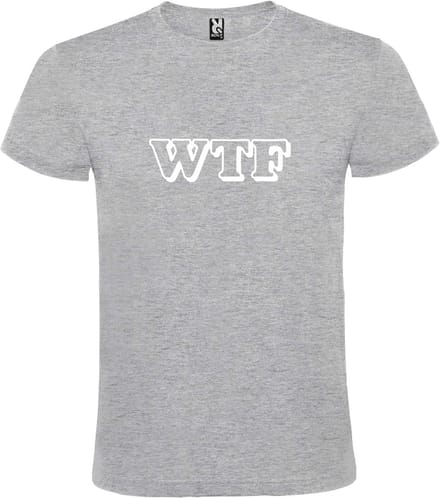 Grijs T-shirt ‘WTF’ Wit maat S