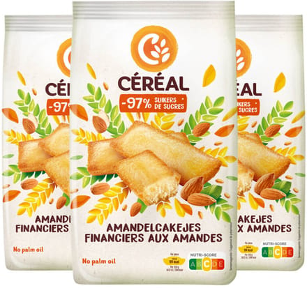 Céréal Amandelcakejes - 3 x 175 gr - Voordeelverpakking