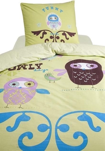 Damai Owly Dekbedovertrek - Eenpersoons - 140x200 cm - Green