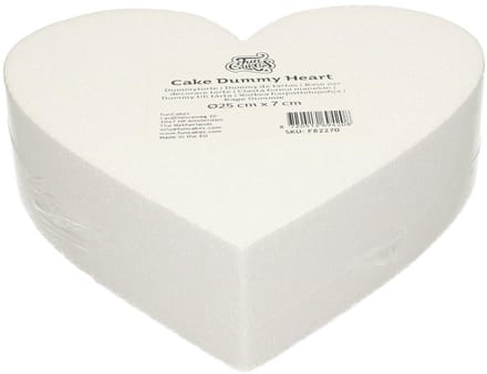 FunCakes Taart Dummy - Piepschuim Blok - Hart - Ø25 cm x 7 cm