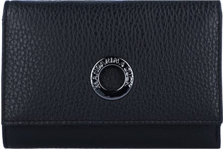 MANDARINA DUCK Portemonnee Mellow Leather Wallet with Flap Black Zwart