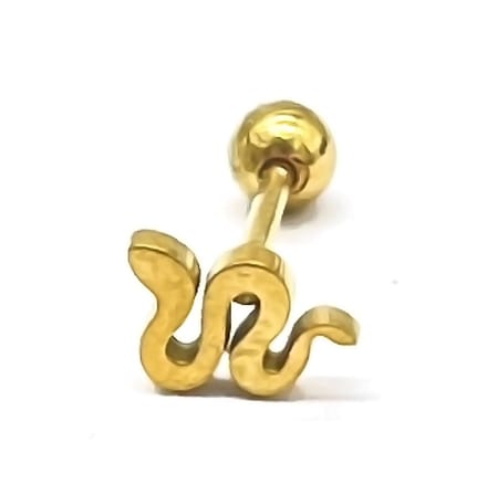 Oorpiercing Slang - RVS - 6 mm - Goudkleurig