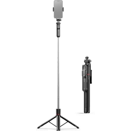 Uitschuifbare Selfie Stick Statief met Afstandsbediening 67 Inch Verstelbare Telefoon Statief Standaard voor Vlogging Live Streaming zwart