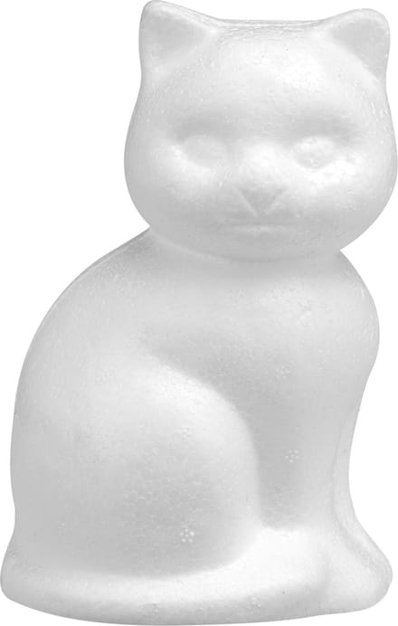 Glorex Piepschuin kat - hobby vormen - poes - 13 cm - styrofoam